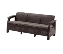 Купить - садовый диван  Софа Allibert Corfu love seat max коричневый (3253929120770)
