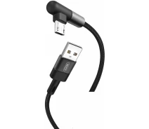 Купить - адаптер и кабель  Кабель XO microUSB NB152 Elbow 2.4A/1m Black