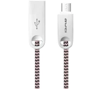 Купить - адаптер и кабель  Кабель AWEI CL-30 MicroUSB 1m Rose Gold