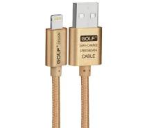 Купить - адаптер и кабель  Кабель GOLF GC-47I Lightning cable 1m Gold