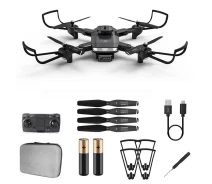 Купить - квадрокоптер  Квадрокоптер KFPLAN KF617 Дрон с 4K и HD-камерами и FPV, предотвращение препятствий, барометр, до 15 минут кейс Черный