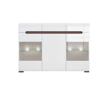 Купить - сервант  Буфет KOM2W1D3S/10/15 Ацтека 150х41х104 см БРВ-Украина Глянец Белый/Венге магия с подсветкой (45-222-764)