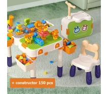 Купить - стол для творчества  Стол для Duplo (трансформер самокат) Tumama со стулом и конструктором 150 деталей (SL77229)