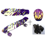 Купить - скейтборд  Скейт Best Penny Board LED 22 Colorful Life Шлем + защита (730-4857)