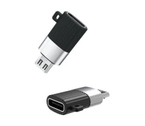 Купить - адаптер и кабель  Переходник OTG XO NB149C Type-C - MicroUSB 2.4A, Black