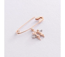 Купить - брошь  Золотая булавка с ангелочками зак00183 Оникс