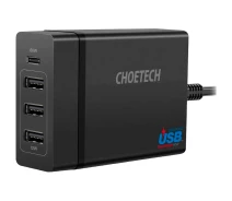 Купить - зарядное устройство для телефона и планшета  Сетевое зарядное устройство Choetech 72W 4-Port USB-C PD Charger Black (PD72-1C3UEU-101BK) [100836]