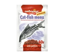 Купить - корм для рыбы  Корм для аквариумных сомов Аквариус "Cat Fish Menu" тонущие пеллеты 40 г