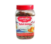 Купить - корм для рыбы  Корм для аквариумных рыб и креветок Аквариус "Total menu Flakes" в виде хлопьев 600 мл (80 г)