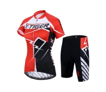 Купить - велоодежду  Велокостюм женский X-Тiger XW-DT-15401 Black Red 2XL короткий рукав + шорты велоодежда