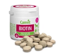 Купить - витамину и витаминную добавку для собаки  Canvit Biotin (Канвит Биотин) витаминная кормовая добавка для идеальной шерсти собак до 25 кг. 230 г. (can50714)