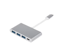 Купить - кардридер  Концентратор USB Type-C Atcom 3хUSB3.0, USB Type-C, 0.1м, металл Silver (12808)