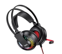Купить - наушники  Наушники игровые HOCO W105 Joyful Gaming с микрофоном LED 230см черно-красные