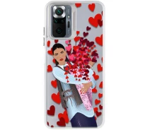 Купить - чехол для смартфона  TPU+PC Чехол TakiTaki Love magic glow для Xiaomi Redmi Note 10 Pro (Girl in love / White) (1701419)