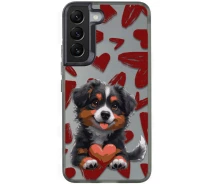 Купить - чехол для смартфона  TPU+PC Чехол TakiTaki Love magic glow для Samsung Galaxy S22+ (Lovely dog / Black) (1701385)