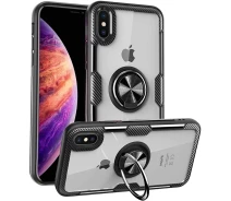 Купить - чехол для смартфона  Чехол Crystal для Iphone XS бампер противоударный с подставкой Transparent Black