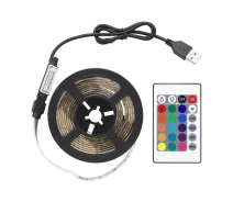 Купить - светодиодную ленту  Светодиодная лента RIAS 5050 LED RGB в бухте 2м разноцветная 5V USB (4_00528)