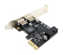 Купить - контроллер для компьютера  PCI-E Контроллер B00156 USB3.0 2ext 19pin USB header Low Profile Bracket NEC