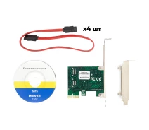 Купить - контроллер для компьютера  Контроллер Frime (ECF-PCIEto4SATAIII001.LP) PCI-Ex1-4xSata III, ASM1061