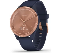 Купить - смарт-часы  Смарт-часы Garmin Vivomove 3s Rose Gold Stainless Steel Bezel w. Navy and Silicone B. (010-02238-03) (226198)