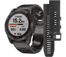 Купить - смарт-часы  Смарт-часы Garmin Fenix 7X Sapphire Solar C. Grey DLC Titanium w. Carbon Grey DLC Vented T. Band (010-02541-27) (233201)