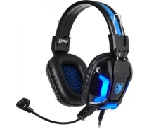 Купить - наушники  Наушники гарнитура накладные проводные Sades SA-702 Element Black/Blue (sa702bl)