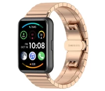 Купить - аксессуар к смарт-чсасам  Ремешок Deexe Metal Bracelet для Huawei Watch Fit 2 - Rose Gold