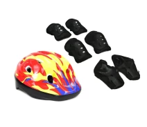 Купить - комплект защитной экипировки  Комплект шлем и защита Sports Helmet размер M Красно-черный 8-14 лет (20462489/2)