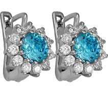 Купить - серебряную серьгу  Серьги из серебра с куб. циркониями (074350)