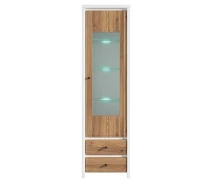 Купить - сервант  Сервант BRW Кристина REG1W2S 56х200,5х40,5 белый\лиственница золотая