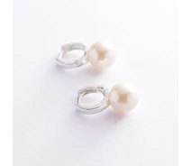 Купить - серебряную серьгу  Серьги из серебра с жемчугом (искусст.) (1742229)
