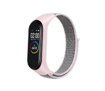 Купить - аксессуар к смарт-чсасам  Ремешок к браслету Mi Band 3/4/5/6 нейлоновый Mi band 5/6, Пудровый