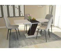 Купить - обеденный стол  Стол обеденный раскладной Fusion furniture Карло Белый/Угольный камень