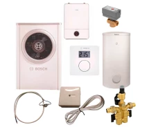 Купить - тепловой насос для бассейна  Тепловой насос Bosch Compress 7000i AWB 13 с термостатом CR10, водонагревателем SH 290 RS-B, группой безопасности SG160S, трехходовым кабелем AZV643, электрокабелем