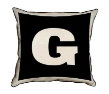 Купить - подушку  Подушка интерьерная из мешковины Presentville Английская буква G 45x45 см (45PHB_ABC014_WH)