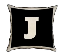 Купить - подушку  Подушка интерьерная из мешковины Presentville Английская буква J 45x45 см (45PHB_ABC020_WH)