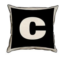 Купить - подушку  Подушка интерьерная из мешковины Presentville Английская буква C 45x45 см (45PHB_ABC006_WH)