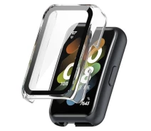 Купить - аксессуар к смарт-чсасам  Защитный чехол Deexe Protective Frame для Huawei Band 7/6 / Honor Band 7/6 - Transparent