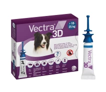 Купить - противопаразитарное средство для собаки  Капли инсектоакарицидные для собак Ceva Vectra 3D 3 пипетки 3.6 мл (3411112281510)