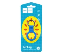 Купить - смарт-брелкок  Чехол-брелок для Apple AirTag Hoco Silicone protective keychain shell short style blue