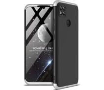 Купить - чехол для смартфона  Пластиковая накладка GKK LikGus 360 градусов (opp) для Xiaomi Redmi 10C (Черный / Серебряный) (1372622)