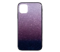 Купить - чехол для смартфона  Чехол-накладка Glass Case Ambre для Apple iPhone 11 Pro Black с сиреневым