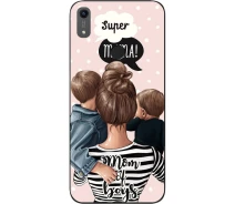 Купить - чехол для смартфона  Силиконовый чехол SMTT для Huawei honor 8A с картинкой Мама и малыши