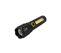 Купить - фонарик  Ручной фонарик Aspor C71/C81-P50 + COB metal + аккумулятор Li-Ion- черный