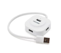 Купить - кардридер  Хаб VEGGIEG V-U3403 USB 3.0 4 порта, 480Mbts, питание от USB, White, 0,3m, Box (19886-ytg)