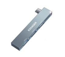 Купить - кардридер  Хаб Essager EHBC03-FY0G-P Type-C 3 in 1, Steel