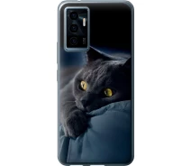 Купить - чехол для смартфона  Чехол силиконовый на телефон Vivo V23e Дымчатый кот "825u-2641-1529"