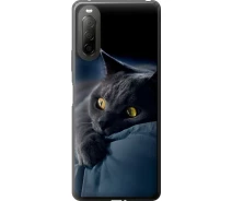 Купить - чехол для смартфона  Чехол силиконовый на телефон Sony Xperia 10 II Дымчатый кот "825u-2528-1529"
