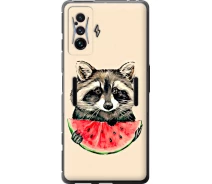 Купить - чехол для смартфона  Чехол силиконовый на телефон Xiaomi Poco F4 GT Енотик с арбузом "4605u-2958-1529"