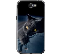 Купить - чехол для смартфона  Чехол 2d пластиковый на телефон Samsung Galaxy Note 2 N7100 Дымчатый кот "825t-17-1529"